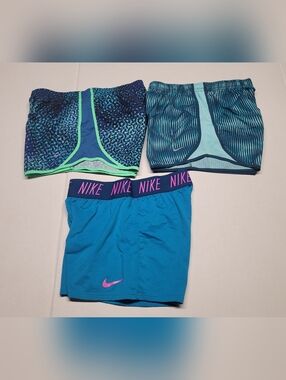 Nike Teal Athletic Shorts with Pink Branding Set